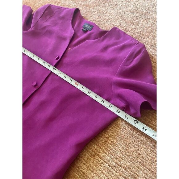 Shomi Vintage Silk  Lined Short Sleeve Button Up Women’s Pink Jacket Size 14 - Picture 3 of 10